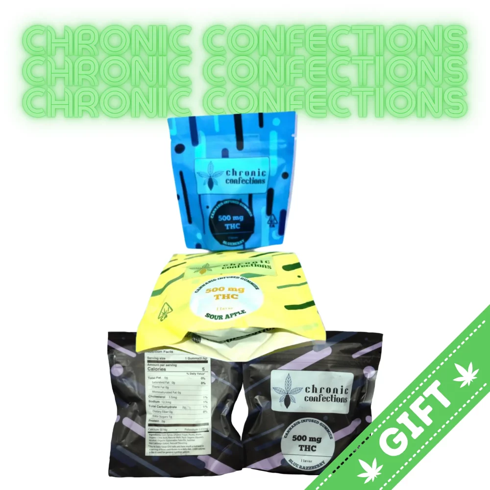 Chronic confections : Energizing and amazing taste with Potent effects -25 MG THC Per Gummy - discover now on Giving Tree DC